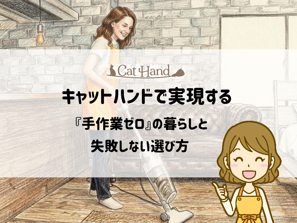 家事に追われる毎日を卒業!キャットハンドで実現する『手作業ゼロ』の暮らしと失敗しない選び方 サムネイル