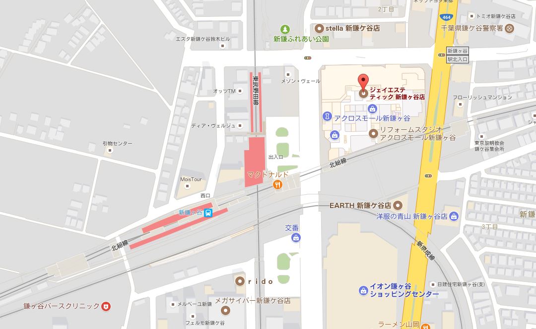 千葉県のジェイエステティックはどんなサロン？主婦におすすめ　新鎌ヶ谷店の地図