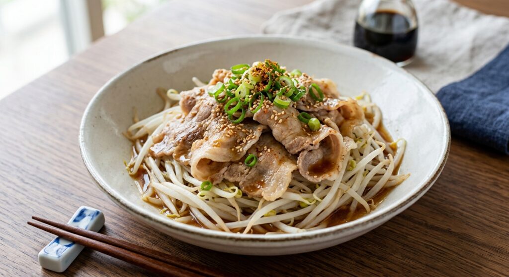 豚バラともやしの「包まない」秒速蒸し