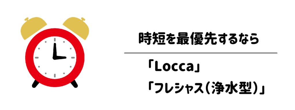 【手間・ゴミ・メンテ全カット】時短を最優先するなら「Locca」と「フレシャス(浄水型)」