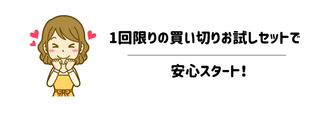勝手に自動継続されない!1回限りの買い切りお試しセットで安心スタート