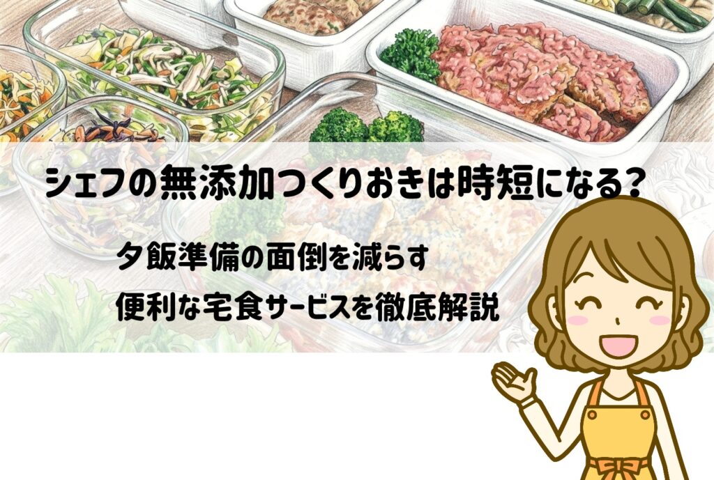 シェフの無添加つくりおきは時短になる?夕飯準備の面倒を減らす便利な宅食サービスを徹底解説 サムネイル