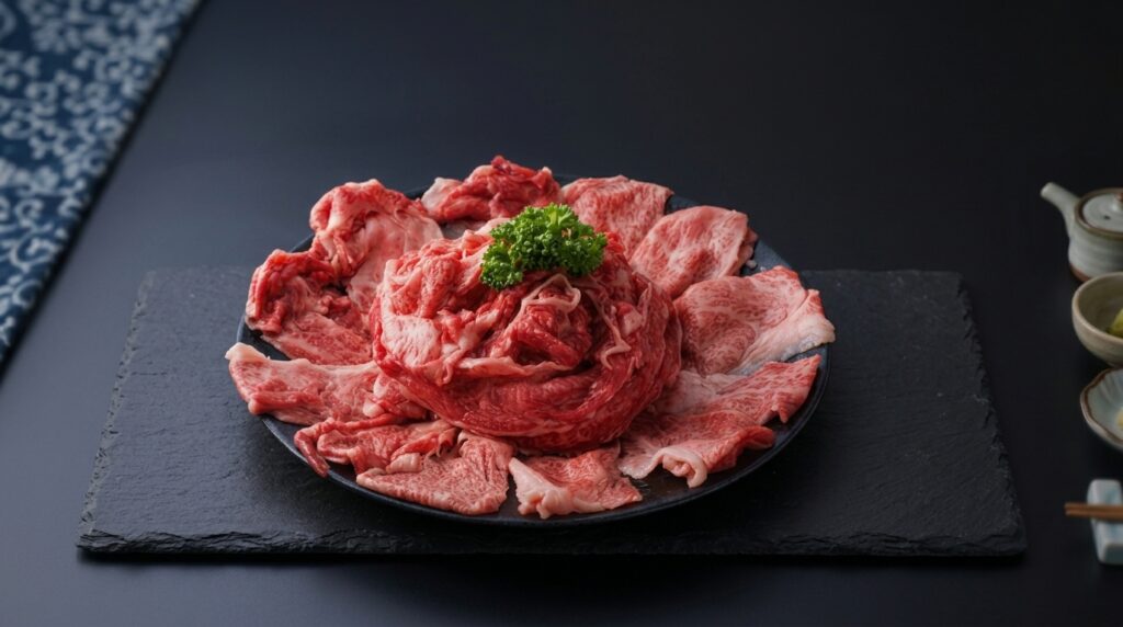 伊萬里牛松尾勝馬牧場サッと火を通すだけで主役級「切り落とし・スライス肉（すき焼き・焼肉用）」