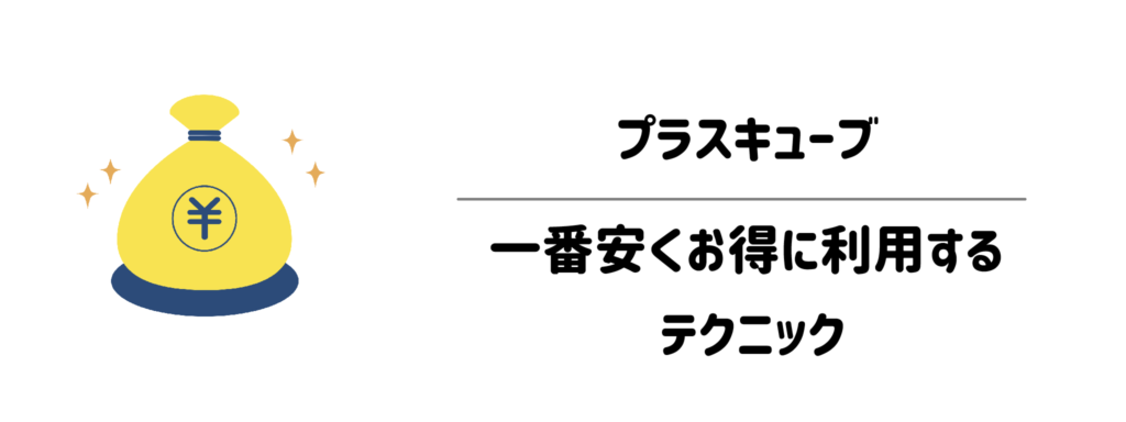 知らなきゃ損！プラスキューブを一番安くお得に利用するテクニック