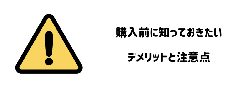 ぶっちゃけここが気になる!購入前に知っておきたいデメリットと注意点