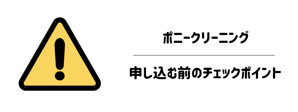 ここだけは要注意!ポニークリーニングを申し込む前のチェックポイント