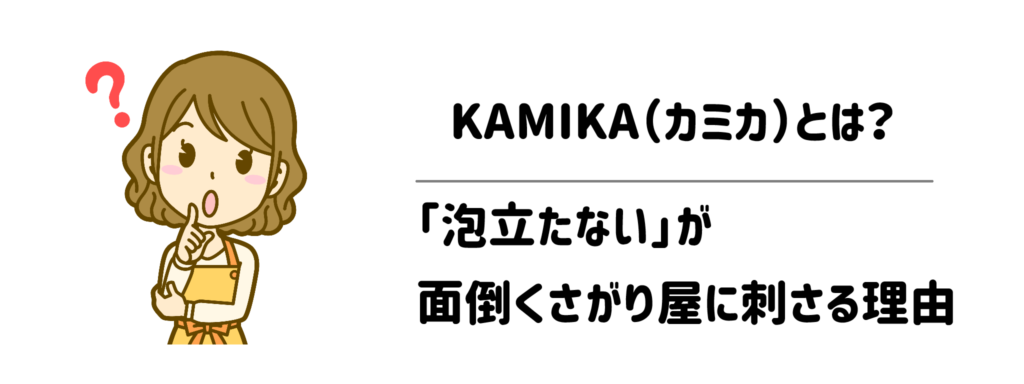 KAMIKA（カミカ）とは？「泡立たない」が面倒くさがり屋に刺さる理由