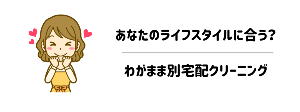 あなたのライフスタイルに合う?わがまま別宅配クリーニング