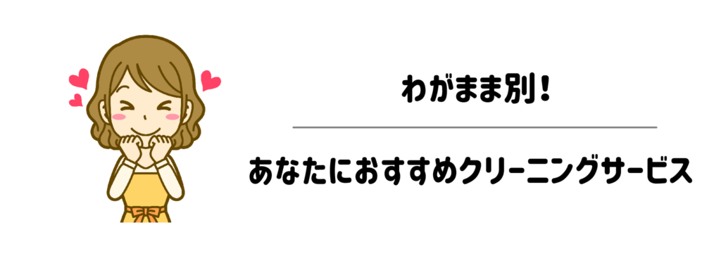 わがまま別!あなたにおすすめクリーニングサービス